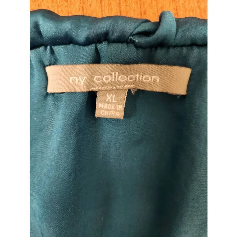NY Collection XL Green sleeveless top with Ruffle (R)